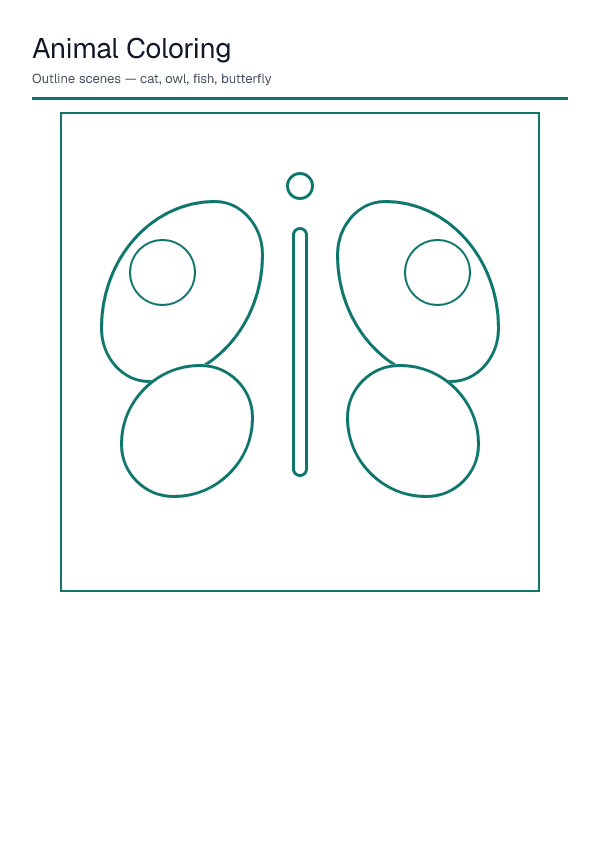 Animal Coloring — printable PDF preview