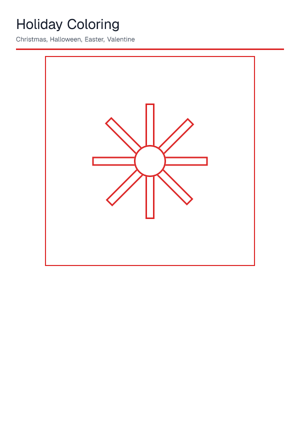 Holiday Coloring — printable PDF preview
