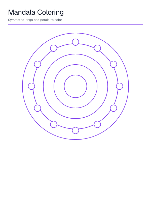 Mandala Coloring — printable PDF preview