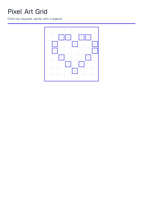 Pixel Art Grid — printable PDF preview
