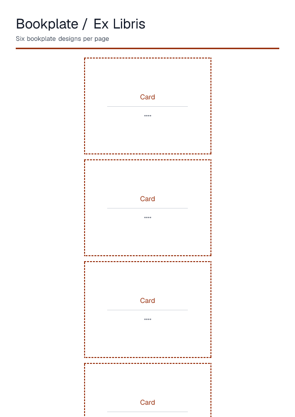 Bookplate / Ex Libris — printable PDF preview