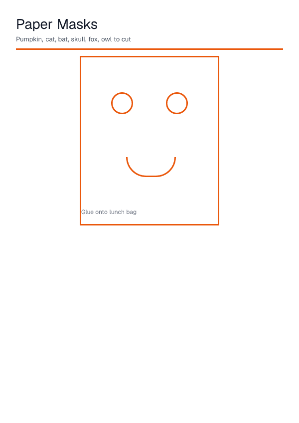 Paper Masks — printable PDF preview