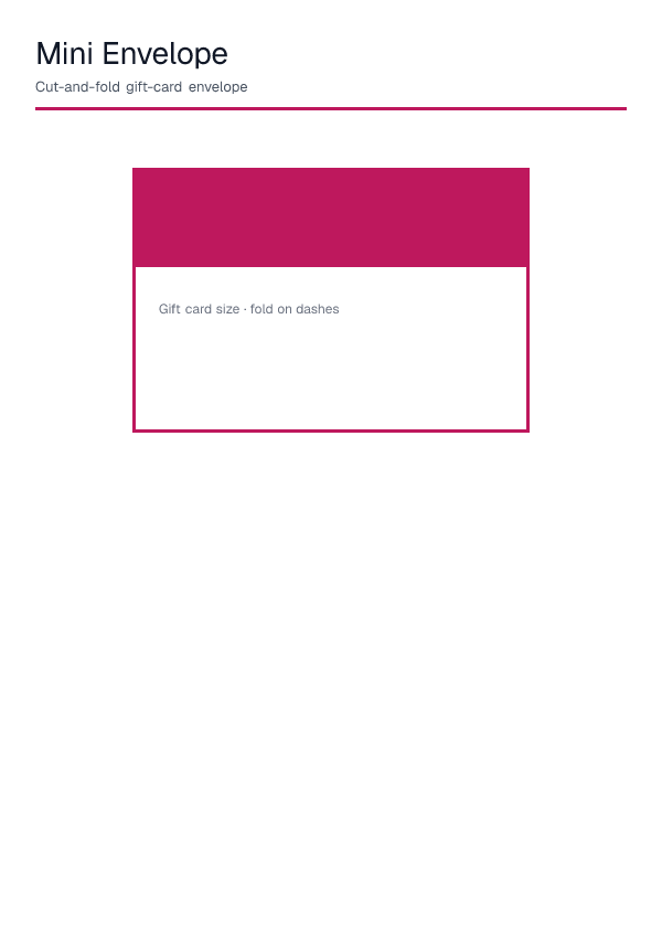 Mini Envelope — printable PDF preview