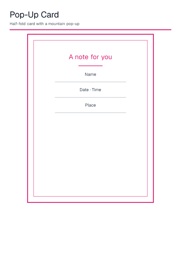 Pop-Up Card — printable PDF preview