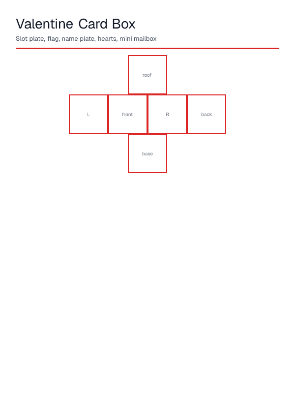 Valentine Card Box — printable PDF preview