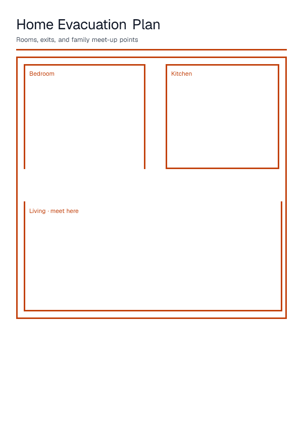 Home Evacuation Plan — printable PDF preview