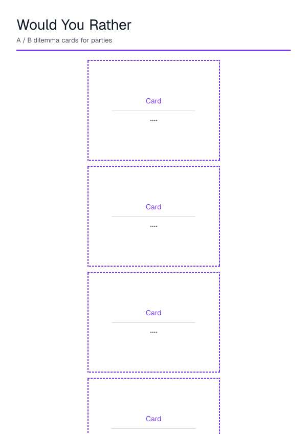 Would You Rather — printable PDF preview