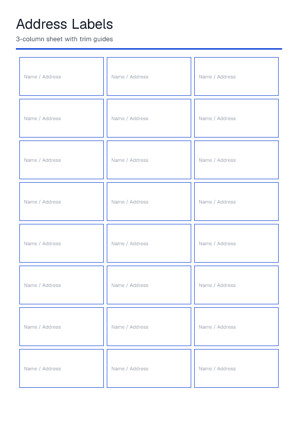 Address Labels — printable PDF preview