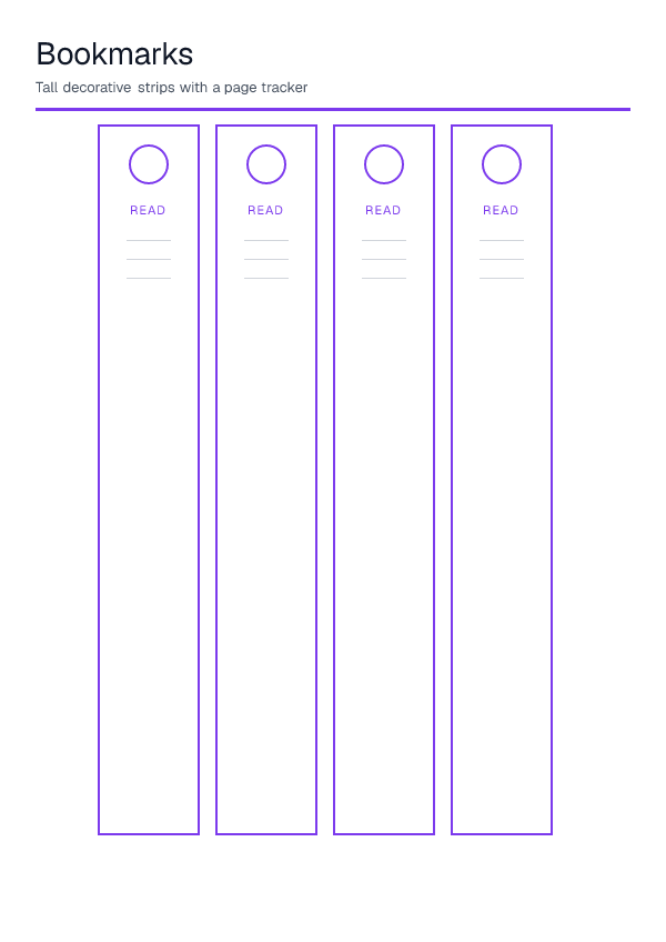 Bookmarks — printable PDF preview