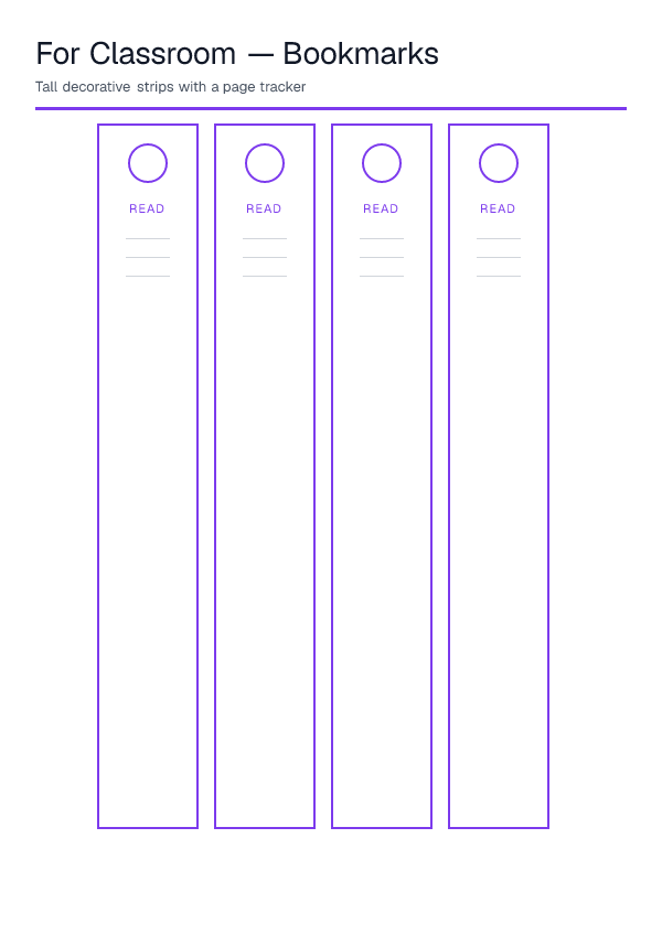 For Classroom — Bookmarks — printable PDF preview