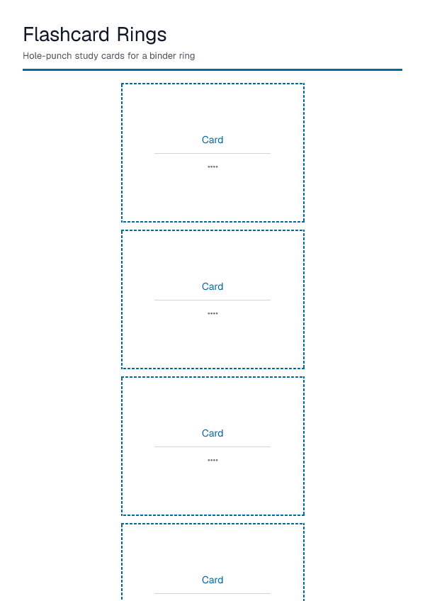 Flashcard Rings — printable PDF preview
