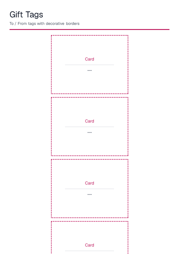 Gift Tags — printable PDF preview