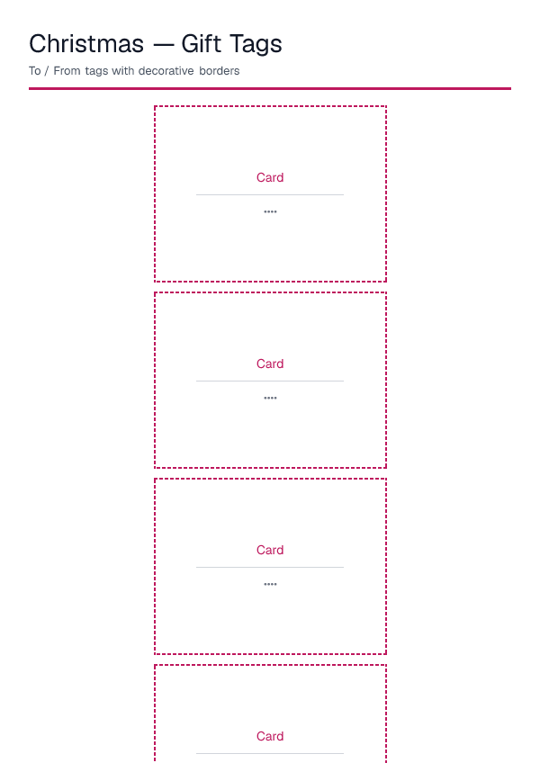 Christmas — Gift Tags — printable PDF preview