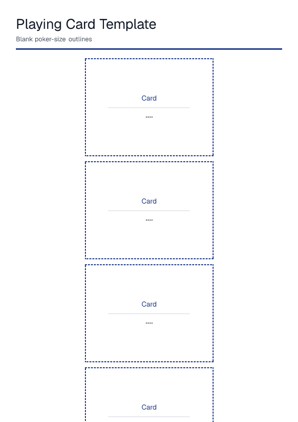 Playing Card Template — printable PDF preview
