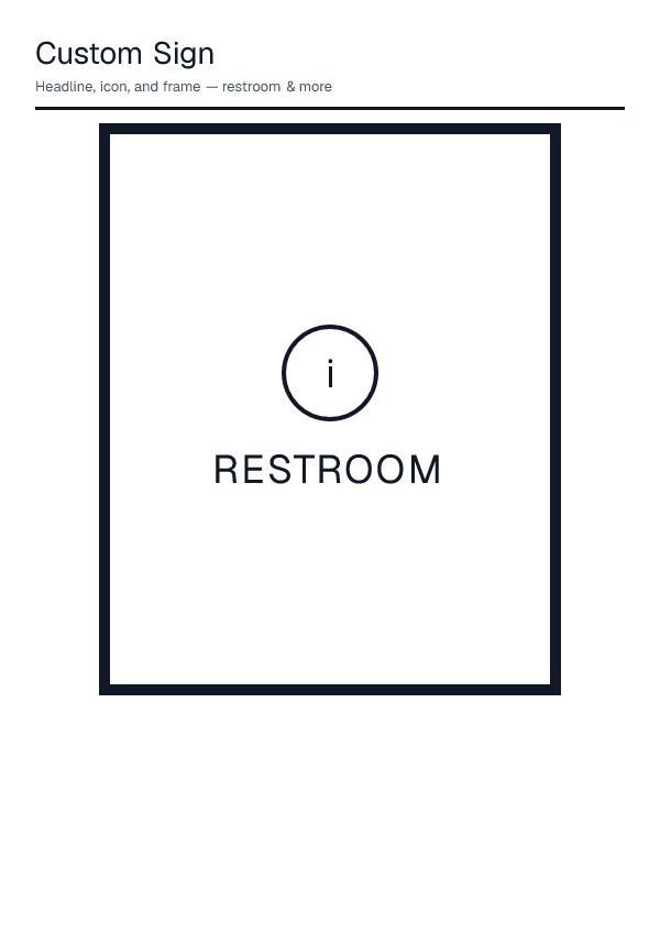 Custom Sign — printable PDF preview