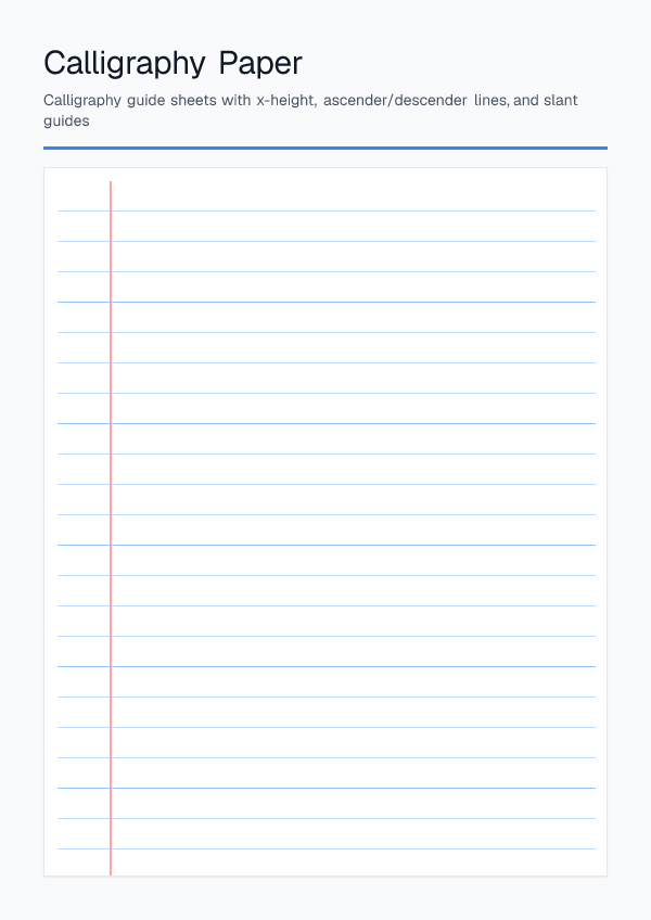 Calligraphy Paper — printable PDF preview