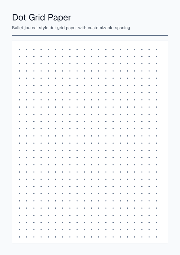Dot Grid Paper — printable PDF preview