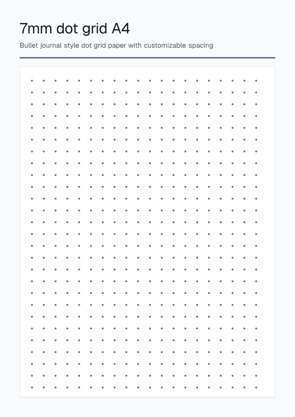 7mm A4 Lavender — Dot Grid Paper — printable PDF preview