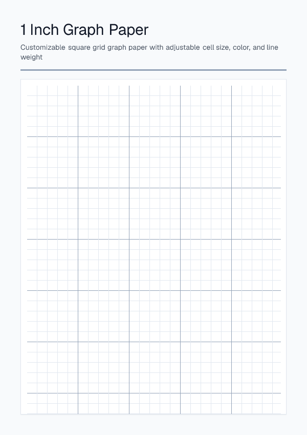 1 Inch — Graph Paper — printable PDF preview