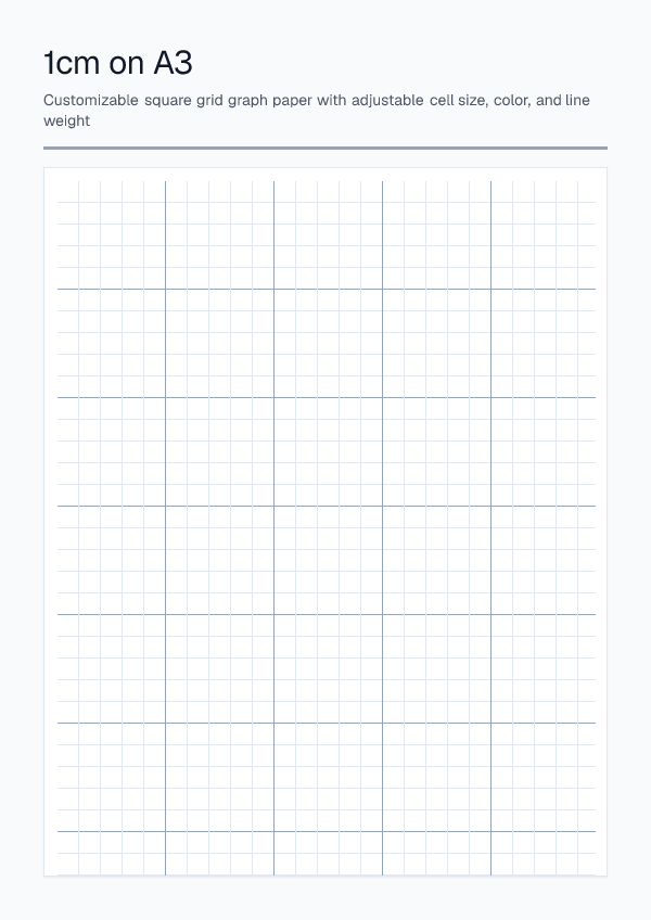 1cm A3 — Graph Paper — printable PDF preview