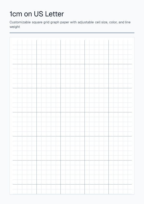 1cm Letter — Graph Paper — printable PDF preview