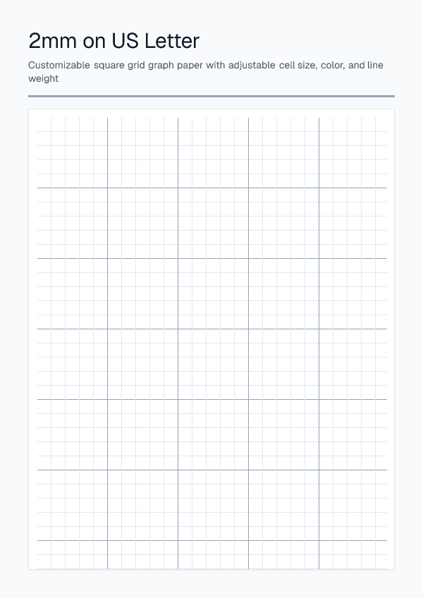 2mm Letter — Graph Paper — printable PDF preview