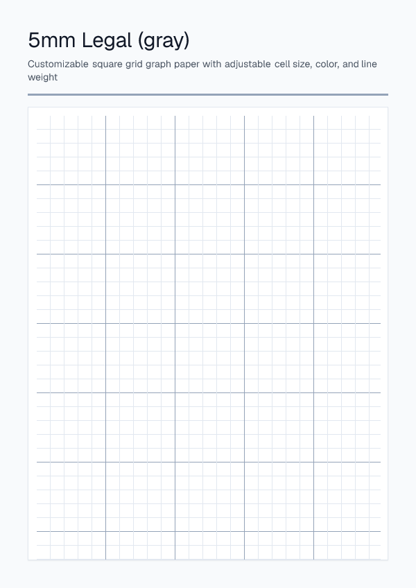 5mm Legal Gray — Graph Paper — printable PDF preview
