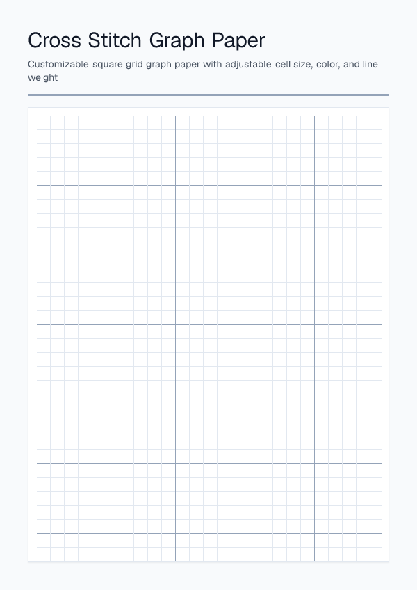 Cross Stitch — Graph Paper — printable PDF preview