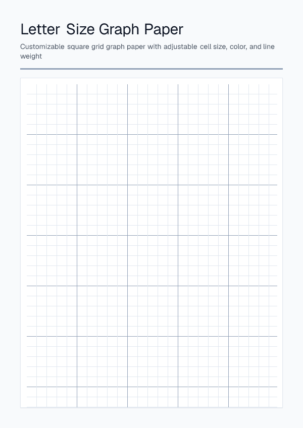 Letter — Graph Paper — printable PDF preview