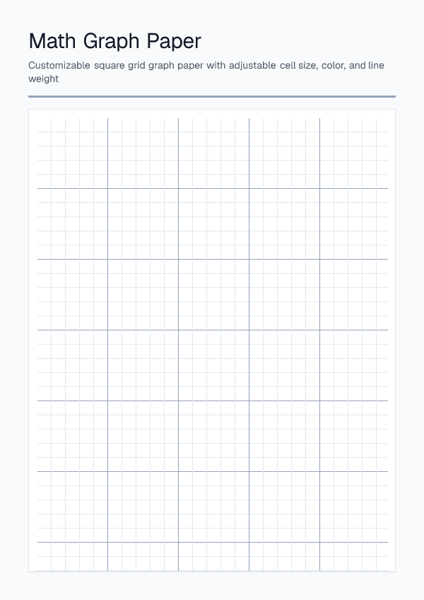 Math — Graph Paper — printable PDF preview