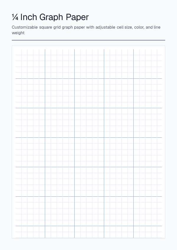 Quarter Inch — Graph Paper — printable PDF preview