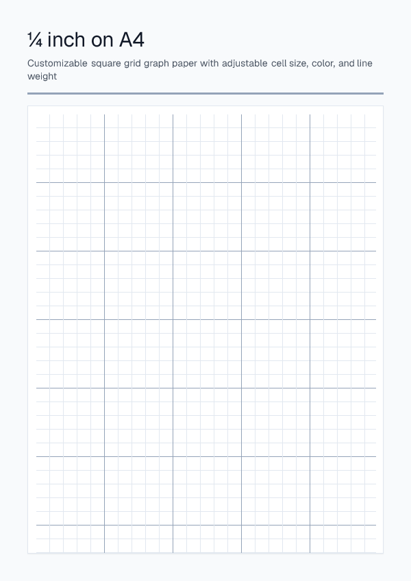 Quarter Inch A4 — Graph Paper — printable PDF preview