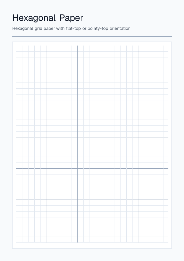 Hexagonal Paper — printable PDF preview