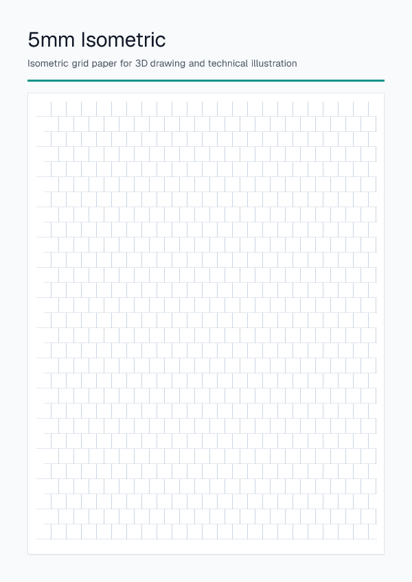 5mm — Isometric Paper — printable PDF preview