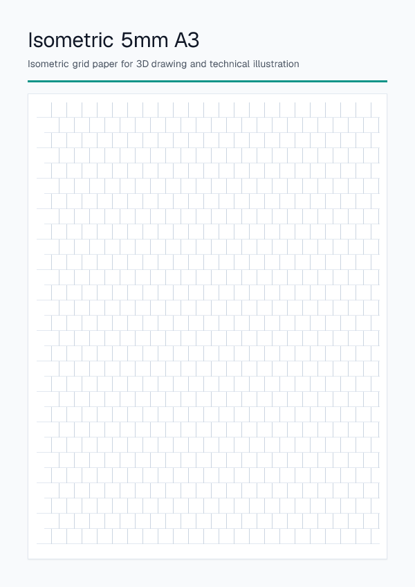 5mm A3 — Isometric Paper — printable PDF preview
