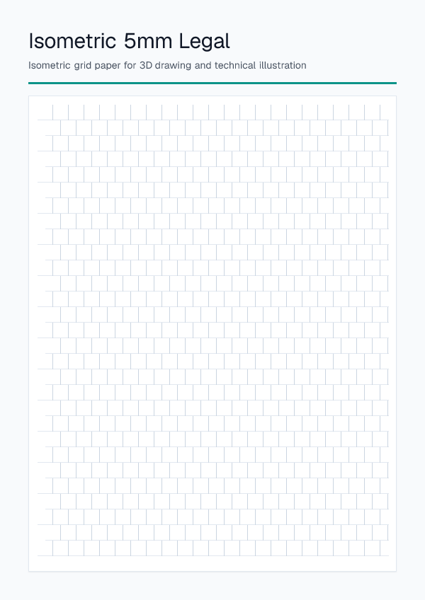 5mm Legal — Isometric Paper — printable PDF preview