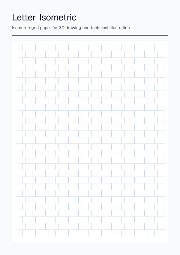 Letter — Isometric Paper — printable PDF preview