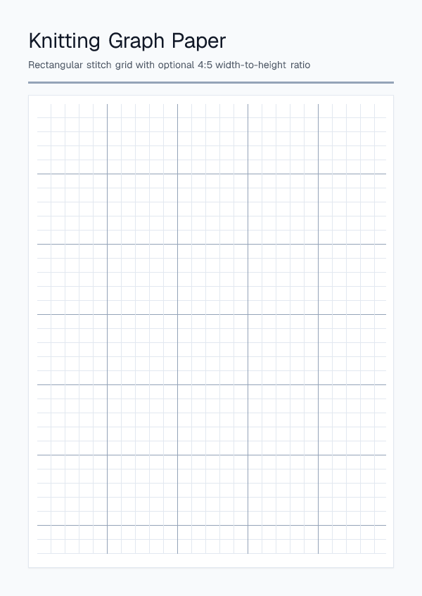 Knitting Graph Paper — printable PDF preview