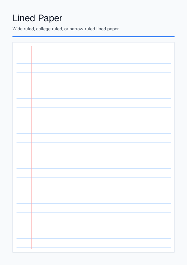 Lined Paper — printable PDF preview