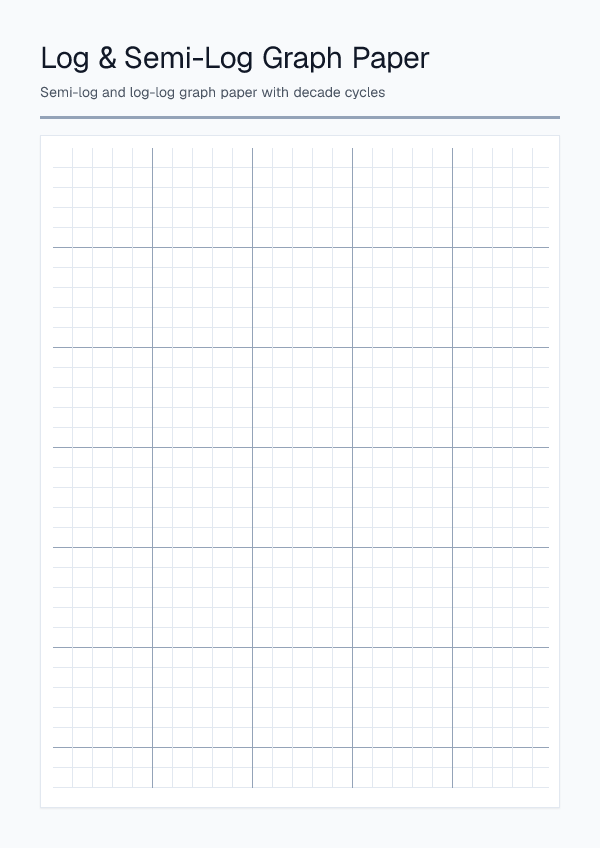 Log & Semi-Log Graph Paper — printable PDF preview