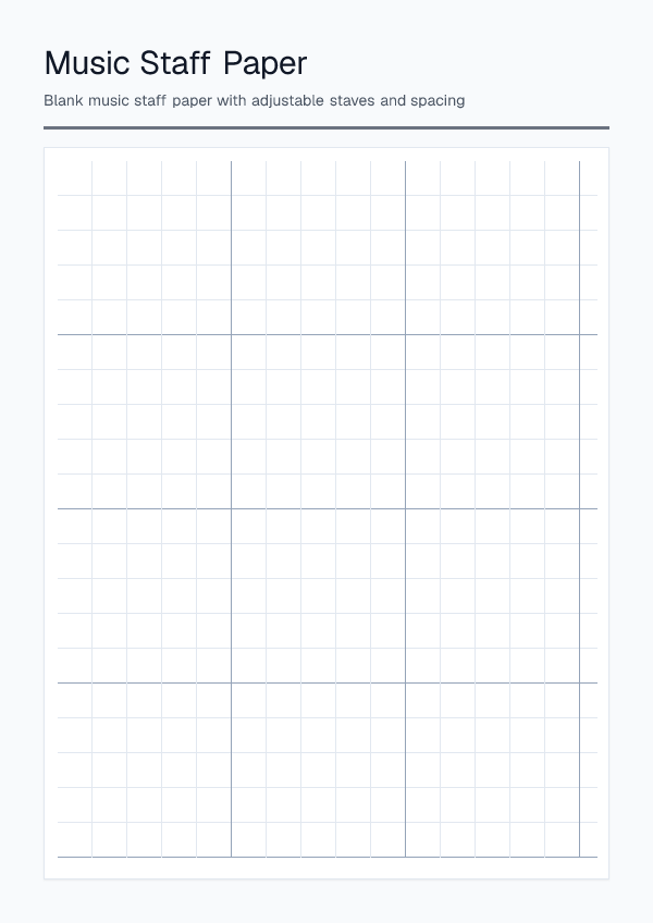 Music Staff Paper — printable PDF preview