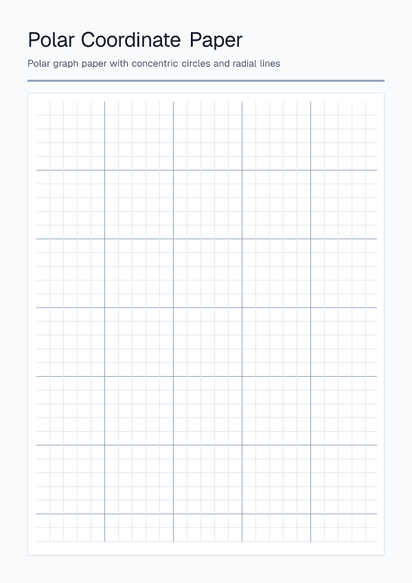 Polar Coordinate Paper — printable PDF preview