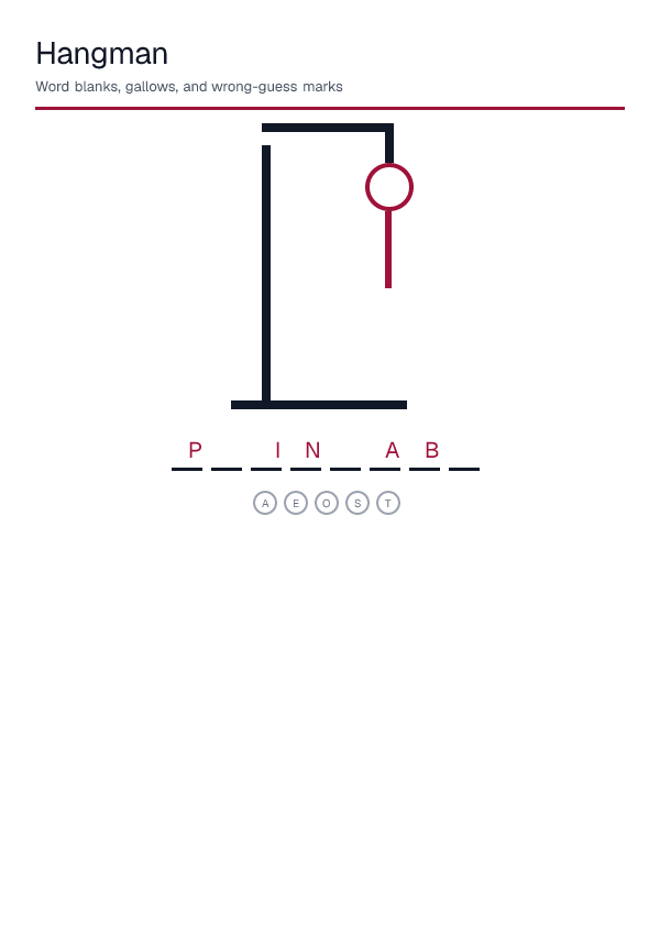 Hangman — printable PDF preview