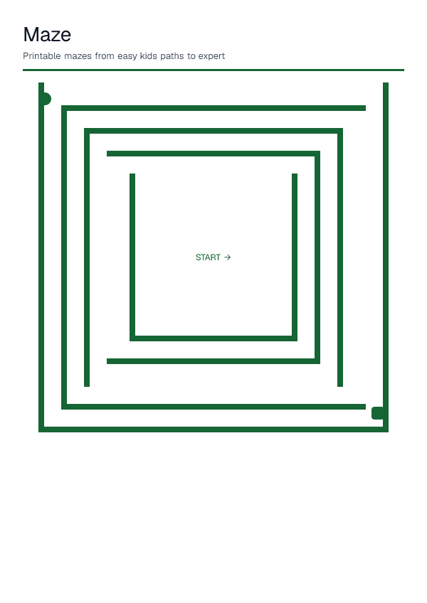 Maze — printable PDF preview