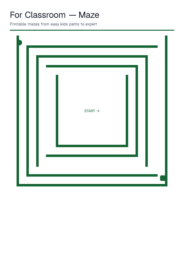 For Classroom — Maze — printable PDF preview
