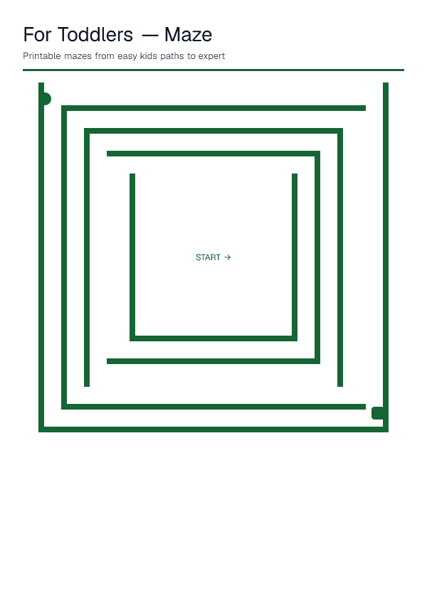 For Toddlers — Maze — printable PDF preview