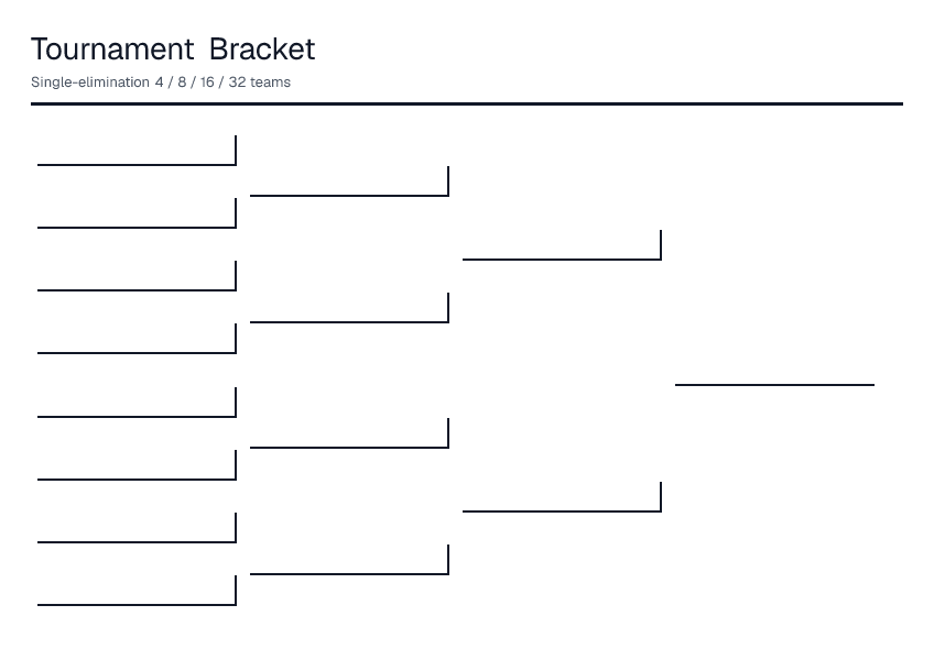 Tournament Bracket — printable PDF preview