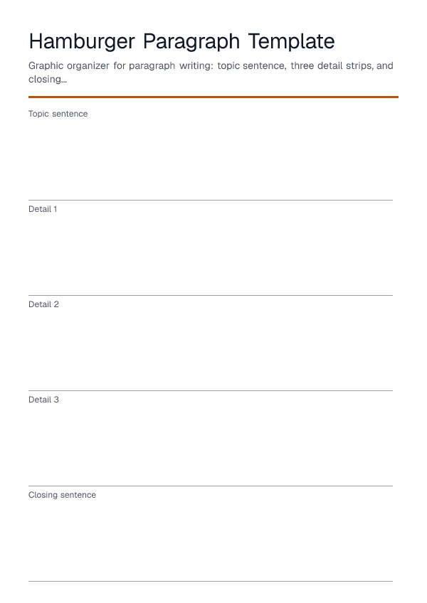 Hamburger Paragraph Template — printable PDF preview