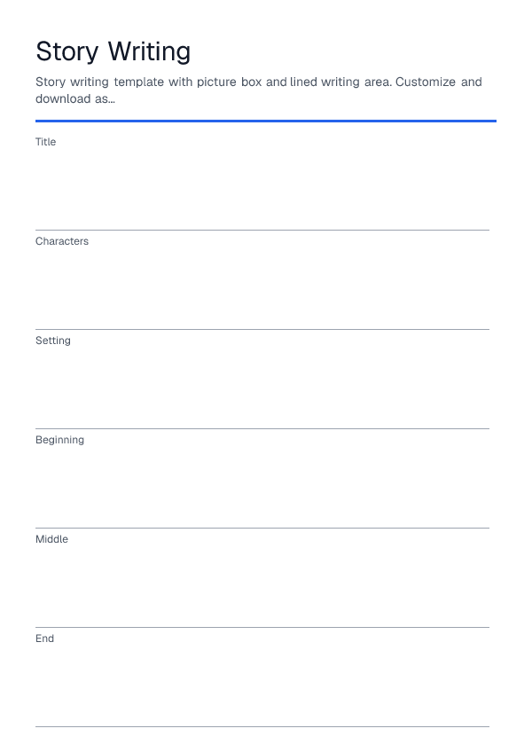 Story Writing — printable PDF preview